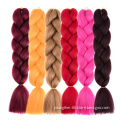 Wholesale 24 inch Jumbo Braiding Ombre Hair 100g Sample Hair  Crochet Pre Braided Synthetic Hair Extensions